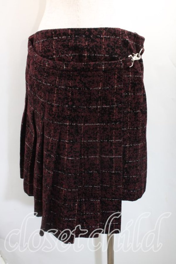 画像2: ANGLOMANIA 中古 / ツイードチェックスカート 38(M相当) 赤  H-25-12-21-025-sk-IN-ZH (2)