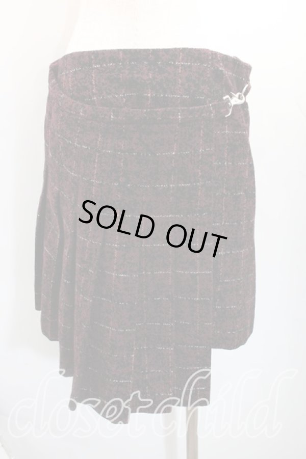 画像2: ANGLOMANIA 中古 / ツイードチェックスカート 38(M相当) 赤  H-25-12-21-025-sk-IN-ZH (2)