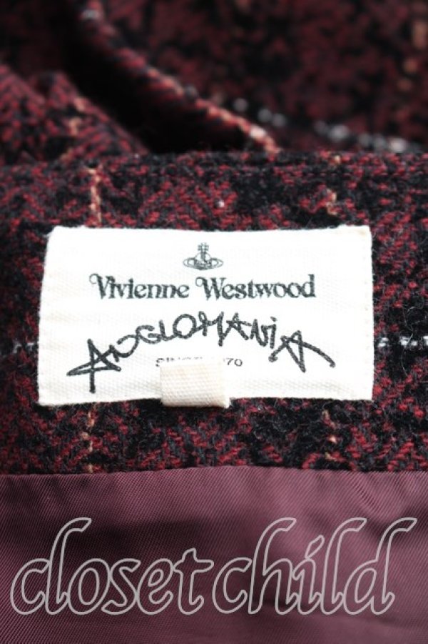 画像3: ANGLOMANIA 中古 / ツイードチェックスカート 38(M相当) 赤  H-25-12-21-025-sk-IN-ZH (3)