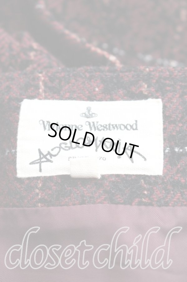 画像3: ANGLOMANIA 中古 / ツイードチェックスカート 38(M相当) 赤  H-25-12-21-025-sk-IN-ZH (3)