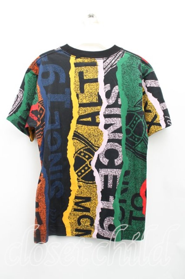 画像2: ヴィヴィアンウエストウッド 中古 / TOWEL BLACK FINALLY BIG Tシャツ 42(メンズXS相当) マルチ  H-25-12-21-029-ts-IN-ZH (2)