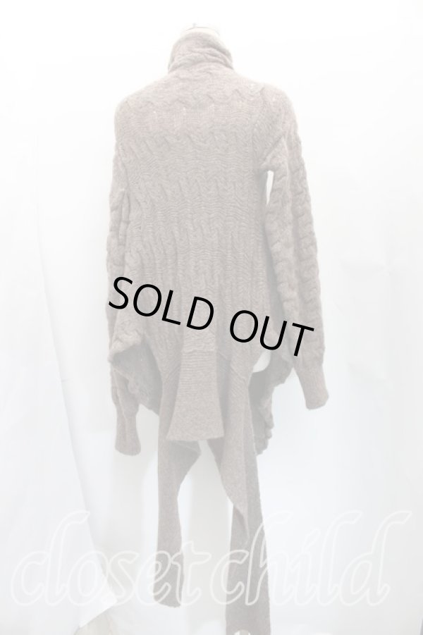 画像2: ヴィヴィアンウエストウッド 中古 / ケーブルフラップカーディガン M 茶  H-25-12-21-032-to-OD-ZH (2)