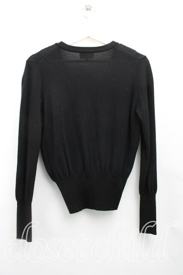 画像2: ヴィヴィアンウエストウッド 中古 / 単色オーブ刺繍カーディガン 3(11号相当) 黒  H-25-12-21-036-to-IN-ZH (2)