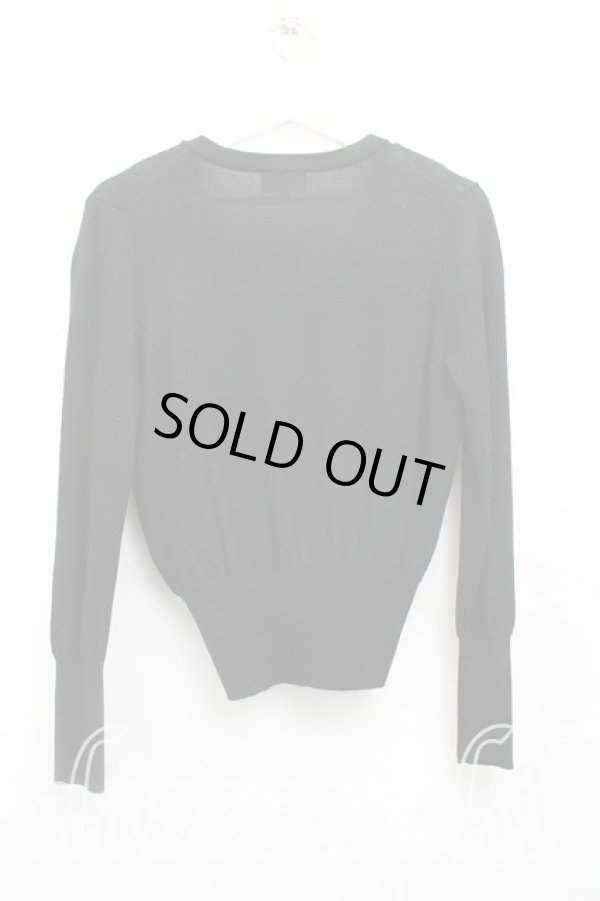 画像2: ヴィヴィアンウエストウッド 中古 / 単色オーブ刺繍カーディガン 3(11号相当) 黒  H-25-12-21-036-to-IN-ZH (2)