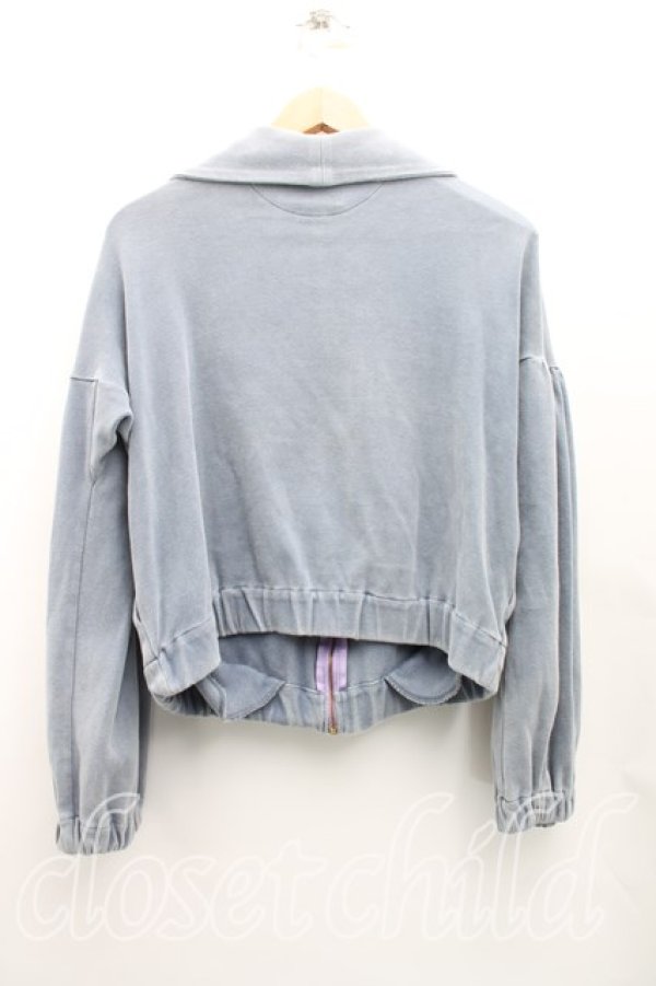 画像2: ヴィヴィアンウエストウッド 中古 / カラーオーブ刺繍スモックジップアップパーカー 表記無シ ブルーグレー  H-25-12-21-038-to-IN-ZH (2)