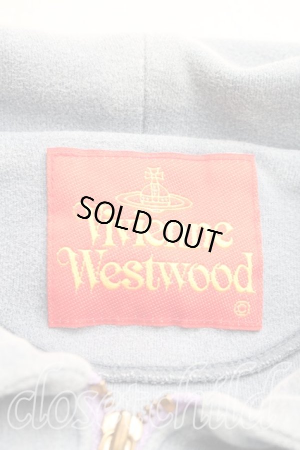 画像3: ヴィヴィアンウエストウッド 中古 / カラーオーブ刺繍スモックジップアップパーカー 表記無シ ブルーグレー  H-25-12-21-038-to-IN-ZH (3)