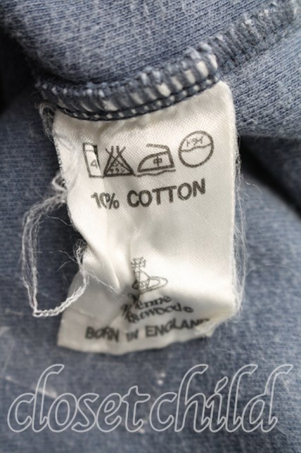 画像4: ヴィヴィアンウエストウッド 中古 / カラーオーブ刺繍スモックジップアップパーカー 表記無シ ブルーグレー  H-25-12-21-038-to-IN-ZH (4)