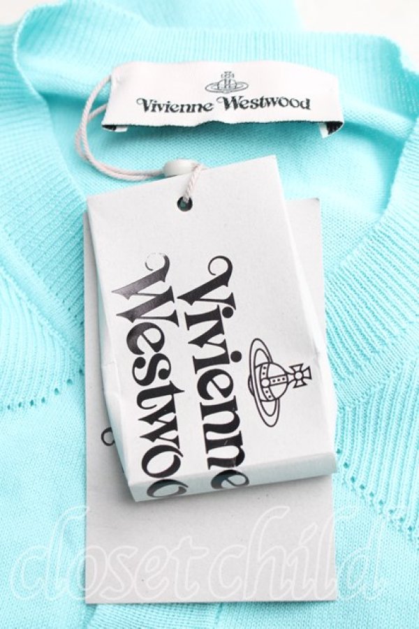 画像3: ヴィヴィアンウエストウッド 中古 / カラーオーブ刺繍カーディガン S 水色  H-25-12-21-039-to-IN-ZH (3)