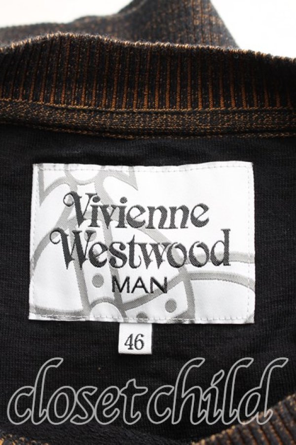 画像3: ヴィヴィアンウエストウッド MAN 中古 / フェルトオーブスウェット 46（メンズM相当） 黒ｘ茶  H-25-12-21-045-to-OD-ZH (3)