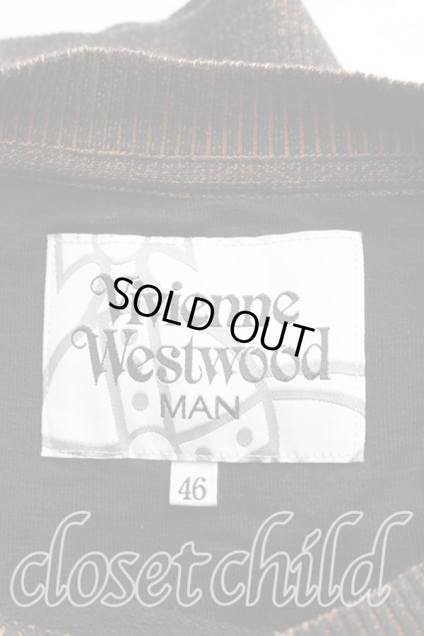 画像3: ヴィヴィアンウエストウッド MAN 中古 / フェルトオーブスウェット 46（メンズM相当） 黒ｘ茶  H-25-12-21-045-to-OD-ZH (3)