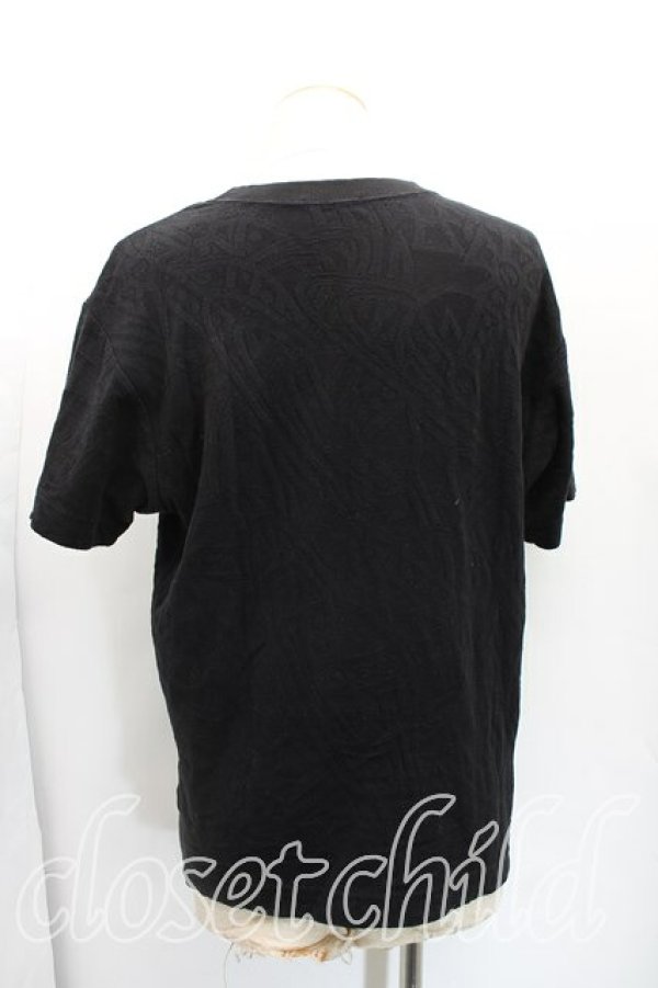 画像2: ヴィヴィアンウエストウッド MAN 中古 / オーブ総柄Tシャツ 48（メンズM相当） 黒  H-25-12-21-046-to-OD-ZH (2)