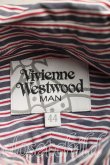 画像3: ヴィヴィアンウエストウッド MAN 中古 / ストライプシャツ 44(メンズS相当相当) 赤×灰  H-25-12-21-013-bl-IN-ZH (3)
