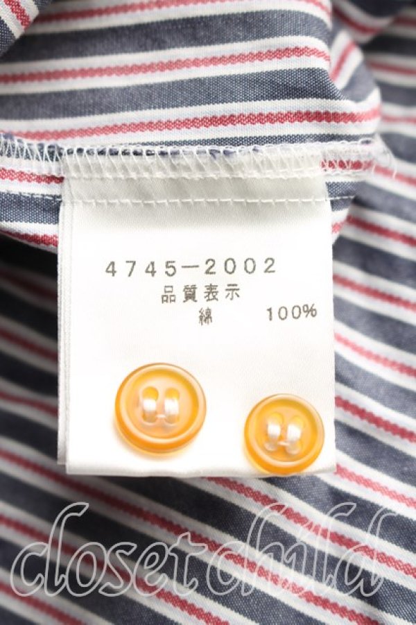 画像4: ヴィヴィアンウエストウッド MAN 中古 / ストライプシャツ 44(メンズS相当相当) 赤×灰  H-25-12-21-013-bl-IN-ZH (4)