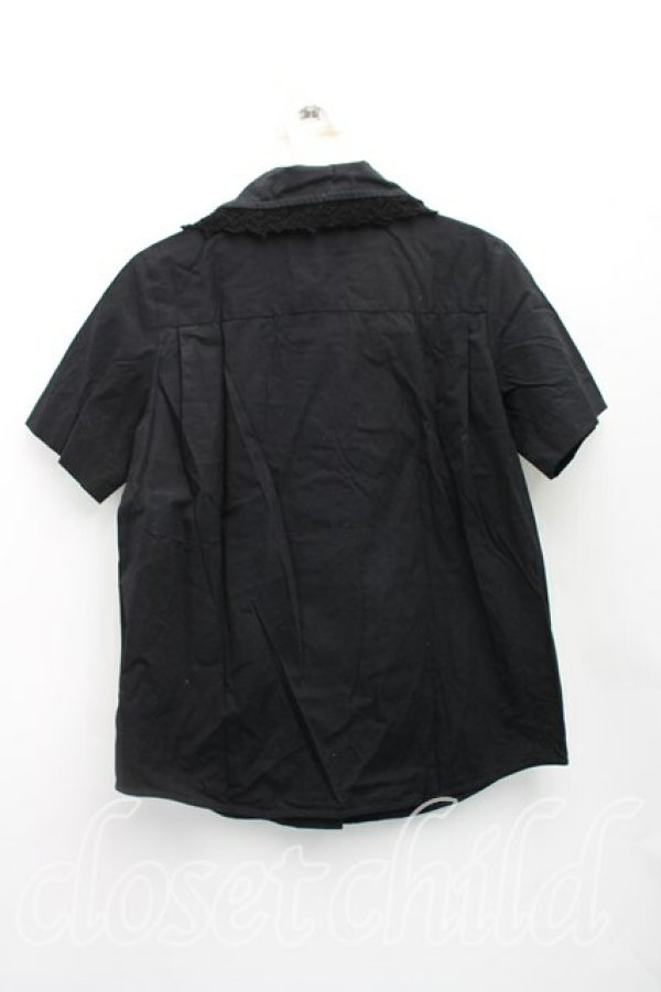 画像2: ヴィヴィアンウエストウッド 中古 / レースカラーシャツ 02（9号相当） 黒  H-25-12-28-022-bl-OD-ZH (2)