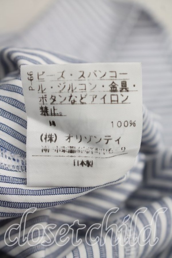 画像5: ヴィヴィアンウエストウッド 中古 / 単色オーブ刺繍ストライプシャツ 3（11号相当） 灰ｘ白  H-25-12-28-023-bl-OD-ZH (5)
