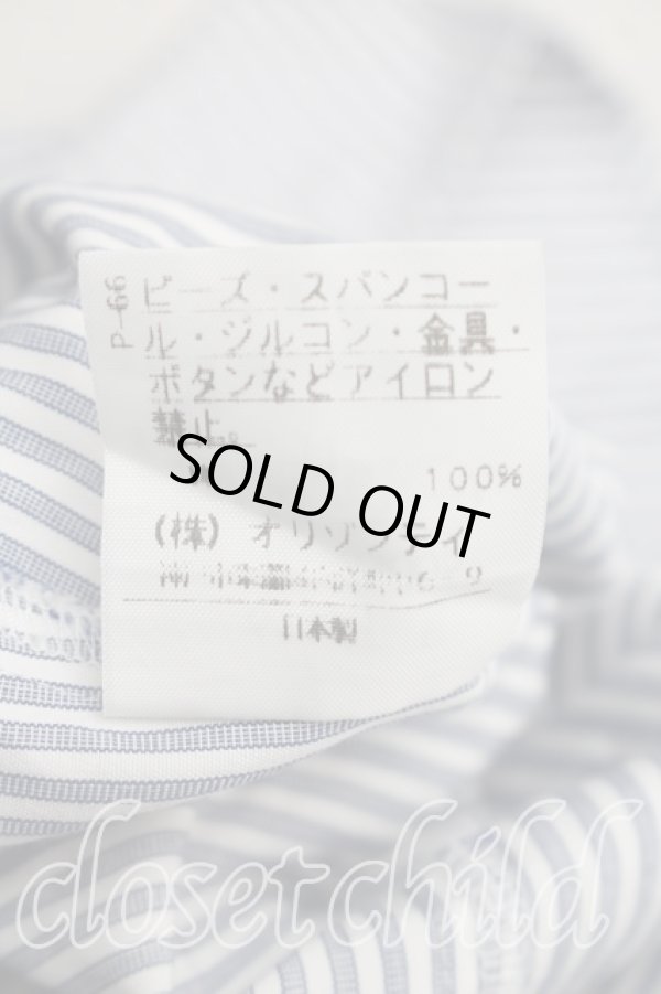 画像5: ヴィヴィアンウエストウッド 中古 / 単色オーブ刺繍ストライプシャツ 3（11号相当） 灰ｘ白  H-25-12-28-023-bl-OD-ZH (5)