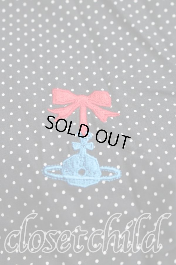 画像7: ヴィヴィアンウエストウッド 中古 / エッセンシャルオーブ刺繍ドットシャツ 3（11号相当） 黒  H-25-12-28-024-bl-OD-ZH (7)