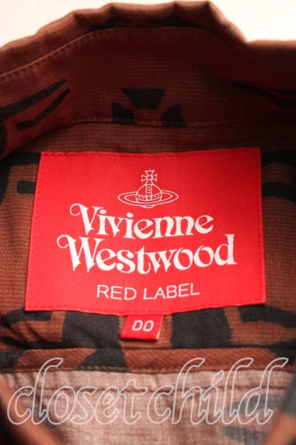 画像3: ヴィヴィアンウエストウッド 中古 / リヨセルMUD ORBプリントシャツ 00（ワンサイズ） 茶  H-25-12-28-026-bl-OD-ZH (3)