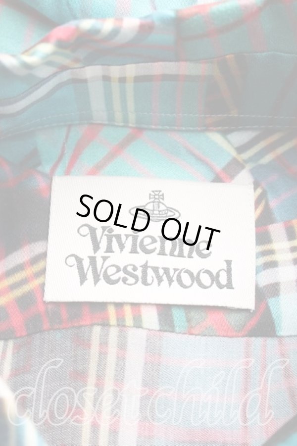 画像3: ヴィヴィアンウエストウッド 中古 / ハートタータンシャツドレス 38（7号相当） 青  H-25-12-28-027-bl-OD-ZH (3)