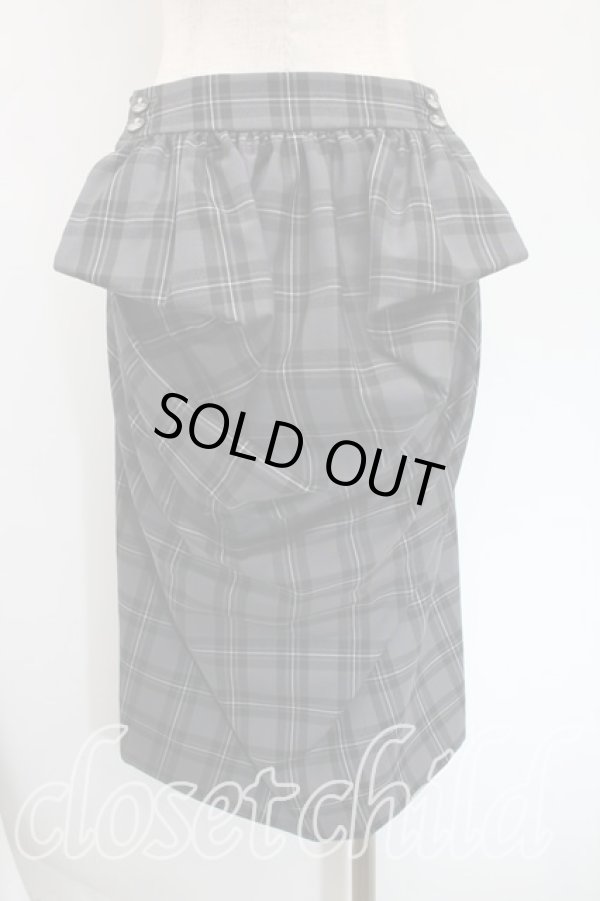 画像2: ヴィヴィアンウエストウッド 中古 / タータンチェックバッスルスカート 2（9号相当） 灰  H-25-12-28-037-sk-OD-ZH (2)