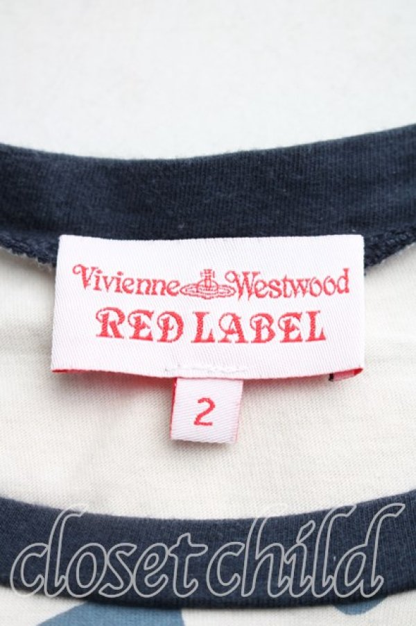 画像3: ヴィヴィアンウエストウッド 中古 / サティアptTシャツ 2（9号相当） 紺ｘ生成  H-25-12-28-043-ts-OD-ZH (3)
