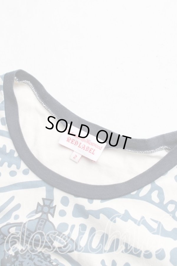 画像6: ヴィヴィアンウエストウッド 中古 / サティアptTシャツ 2（9号相当） 紺ｘ生成  H-25-12-28-043-ts-OD-ZH (6)