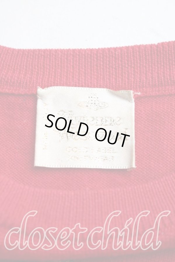 画像3: ヴィヴィアンウエストウッド 中古 / カラーオーブ刺繍半袖ニット L 赤  H-25-12-28-047-to-OD-ZH (3)