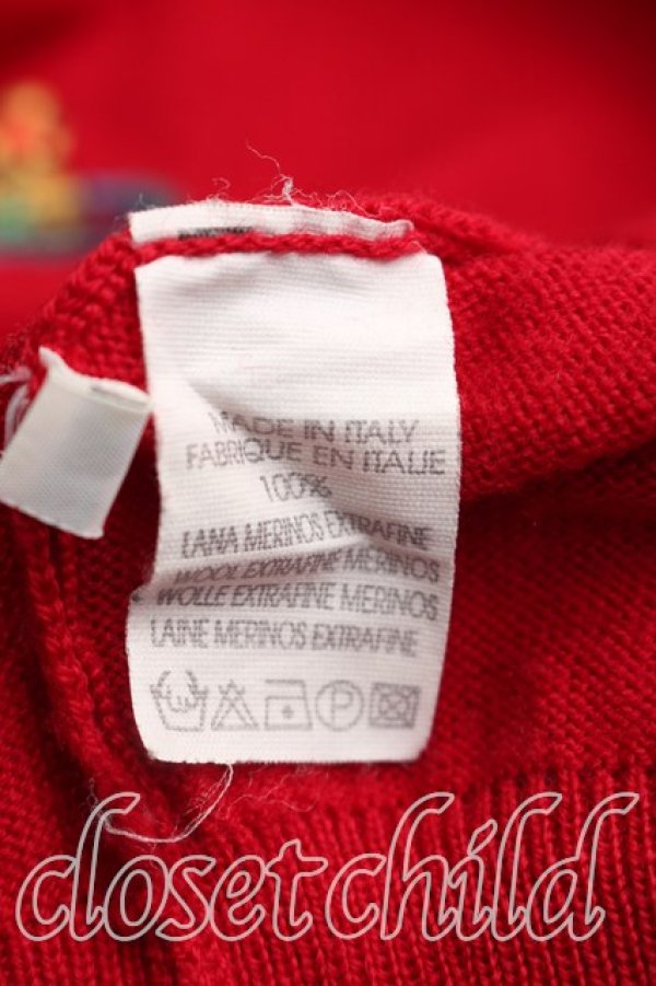 画像4: ヴィヴィアンウエストウッド 中古 / カラーオーブ刺繍半袖ニット L 赤  H-25-12-28-047-to-OD-ZH (4)
