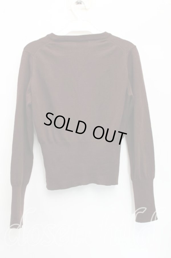 画像2: ヴィヴィアンウエストウッド 中古 / カラーオーブ刺繍Vネックニット L 茶  H-25-12-28-048-to-OD-ZH (2)