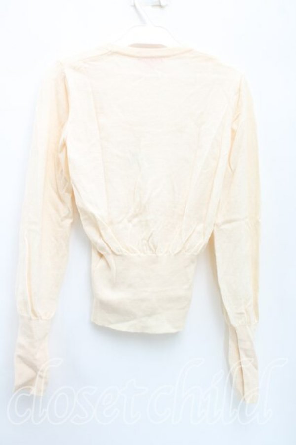 画像2: ヴィヴィアンウエストウッド 中古 / カラーオーブ刺繍ラウンドニット S 生成  H-25-12-28-052-to-OD-ZH (2)