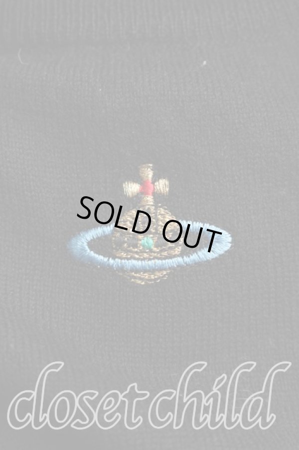 画像6: ヴィヴィアンウエストウッド 中古 / カラーオーブ刺繍ラウンドニット  黒  H-25-12-28-053-to-OD-ZH (6)