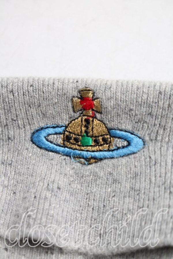 画像5: ヴィヴィアンウエストウッド 中古 / カラーオーブ刺繍タートルニット  灰  H-25-12-28-054-to-OD-ZH (5)