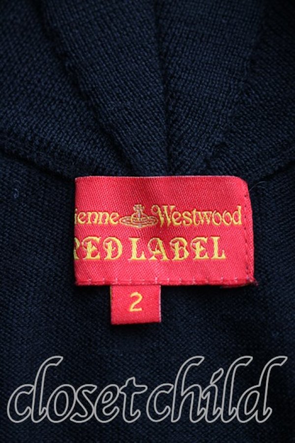 画像3: ヴィヴィアンウエストウッド 中古 / 単色オーブ刺繍Vネックニット 2（9号相当） 黒  H-25-12-28-055-to-OD-ZH (3)