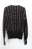 画像2: ヴィヴィアンウエストウッド 中古 / ストライプオーブ総柄カーディガン 2（9号相当） 黒  H-25-12-28-057-to-OD-ZH (2)