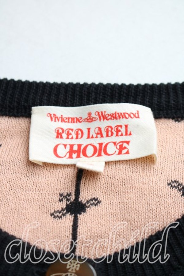 画像3: ヴィヴィアンウエストウッド 中古 / ストライプオーブ総柄カーディガン 2（9号相当） 黒  H-25-12-28-057-to-OD-ZH (3)