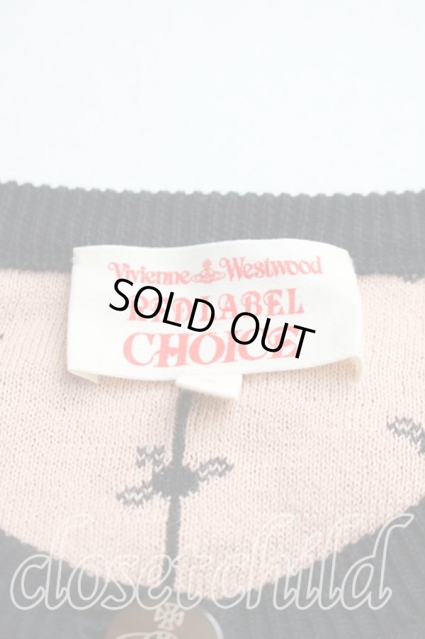 画像3: ヴィヴィアンウエストウッド 中古 / ストライプオーブ総柄カーディガン 2（9号相当） 黒  H-25-12-28-057-to-OD-ZH (3)