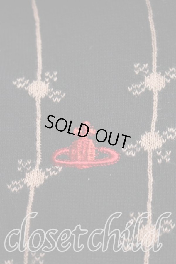 画像6: ヴィヴィアンウエストウッド 中古 / ストライプオーブ総柄カーディガン 2（9号相当） 黒  H-25-12-28-057-to-OD-ZH (6)