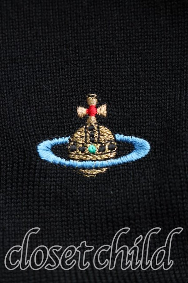 画像7: ヴィヴィアンウエストウッド 中古 / カラーオーブ刺繍カーディガン M 黒  H-25-12-28-058-to-OD-ZH (7)