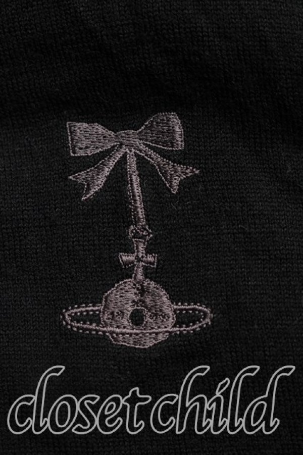 画像6: ヴィヴィアンウエストウッド 中古 / エッセンシャルオーブ刺繍ニット 2（9号相当） 黒  H-25-12-28-062-to-OD-ZH (6)