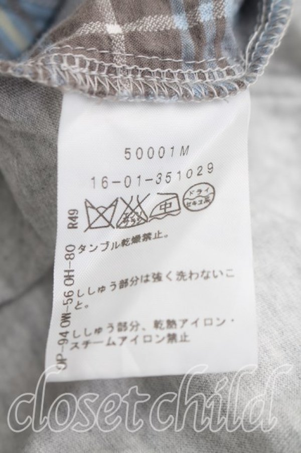 画像4: ヴィヴィアンウエストウッド 中古 / サマータータン切替半袖カットソー 2（9号相当） 灰ｘ青  H-25-12-28-064-to-OD-ZH (4)