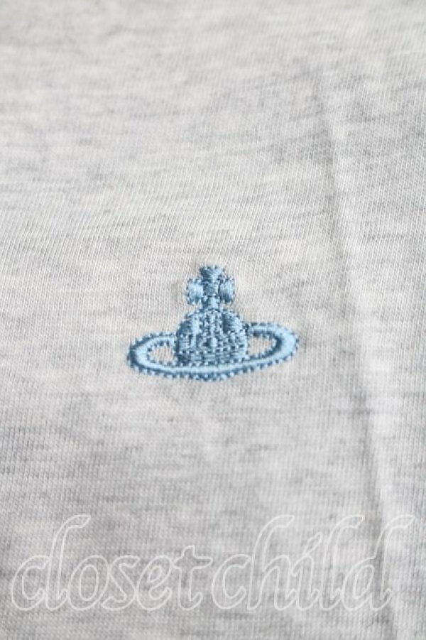 画像6: ヴィヴィアンウエストウッド 中古 / サマータータン切替半袖カットソー 2（9号相当） 灰ｘ青  H-25-12-28-064-to-OD-ZH (6)