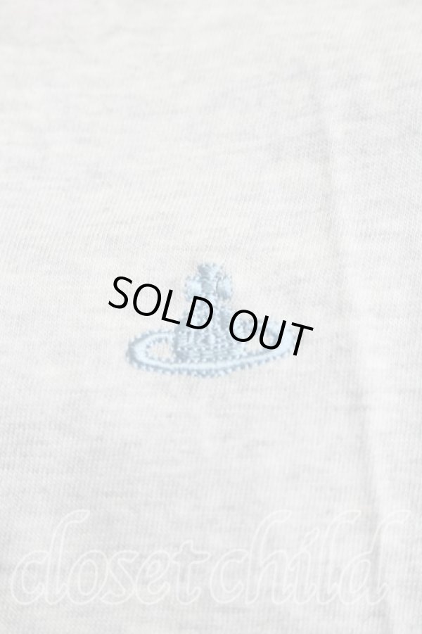 画像6: ヴィヴィアンウエストウッド 中古 / サマータータン切替半袖カットソー 2（9号相当） 灰ｘ青  H-25-12-28-064-to-OD-ZH (6)