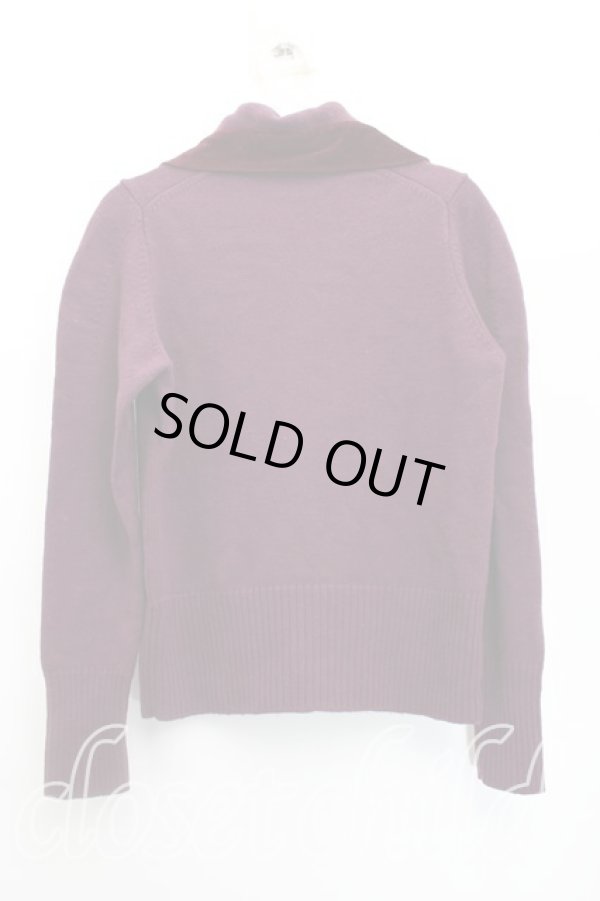 画像2: ヴィヴィアンウエストウッド 中古 / 別珍切替カーディガン 3（11号相当） 紫  H-25-12-28-065-to-OD-ZH (2)