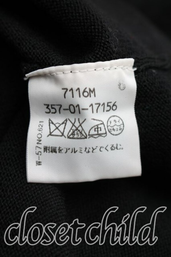 画像4: ヴィヴィアンウエストウッド 中古 / 単色オーブ刺繍カッティングカラーカーディガン 2（9号相当） 黒  H-25-12-28-066-to-OD-ZH (4)