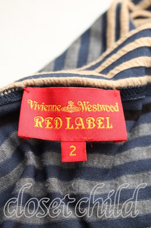 画像3: ヴィヴィアンウエストウッド 中古 / ランダムストライプカットソーワンピース 2（9号相当） 灰  H-25-12-28-007-op-OD-ZH (3)