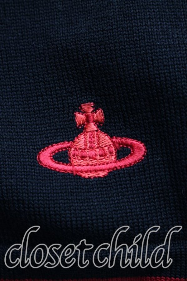 画像7: ヴィヴィアンウエストウッド 中古 / 単色オーブ刺繍カッティングカラーカーディガン 2（9号相当） 黒  H-25-12-28-066-to-OD-ZH (7)