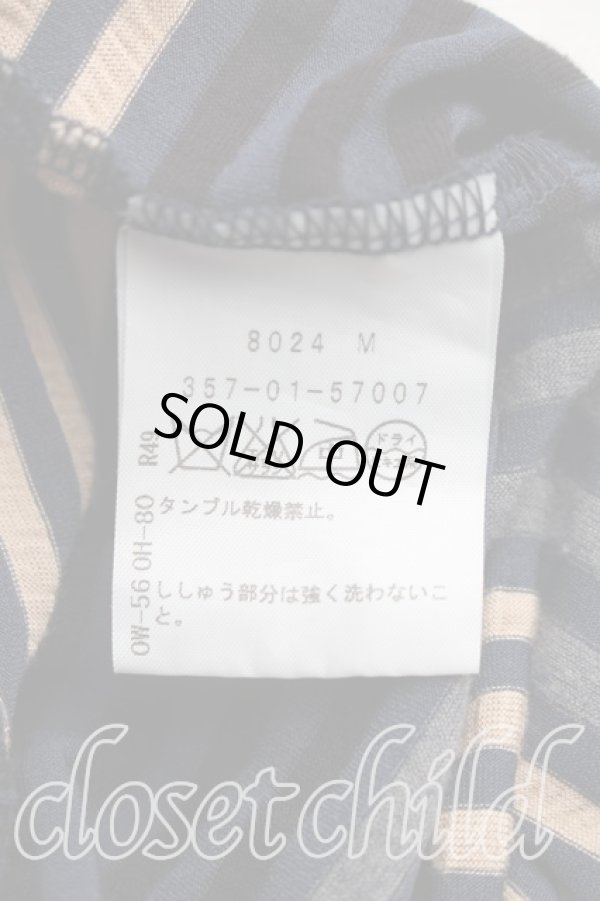 画像4: ヴィヴィアンウエストウッド 中古 / ランダムストライプカットソーワンピース 2（9号相当） 灰  H-25-12-28-007-op-OD-ZH (4)