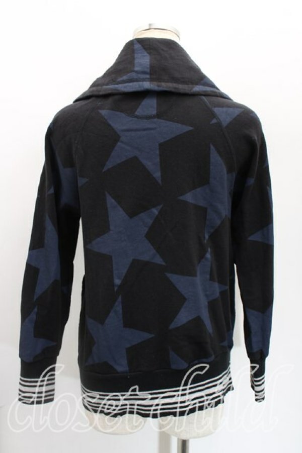 画像2: ヴィヴィアンウエストウッド 中古 / スター柄ジップスウェット 2（9号相当） 紺ｘ黒  H-25-12-28-071-to-OD-ZH (2)