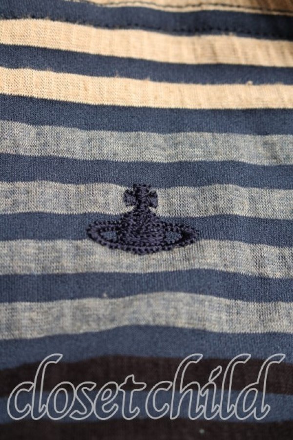 画像6: ヴィヴィアンウエストウッド 中古 / ランダムストライプカットソーワンピース 2（9号相当） 灰  H-25-12-28-007-op-OD-ZH (6)