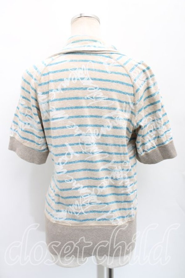 画像2: ヴィヴィアンウエストウッド 中古 / シグニチャーptジップパーカー 1（7号相当） ベージュｘ青  H-25-12-28-074-to-OD-ZH (2)